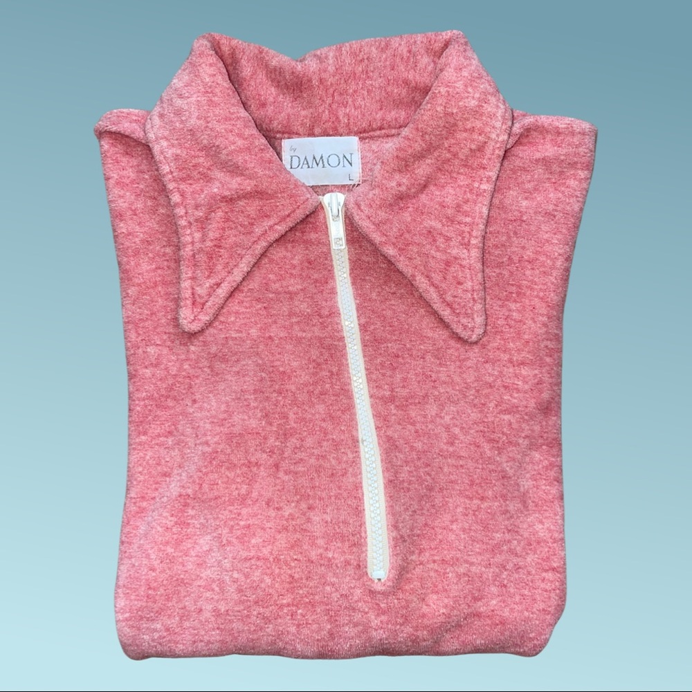 Vintage 70s Men’s Damon terry cloth short sleeve collared shirt